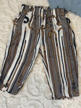 Striped Cane-Print Pull-On Pants - Brown & Cream dolce and gabbana